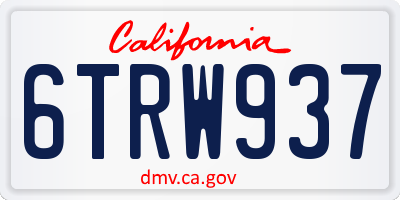 CA license plate 6TRW937