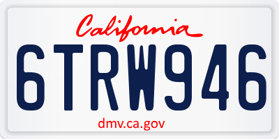 CA license plate 6TRW946