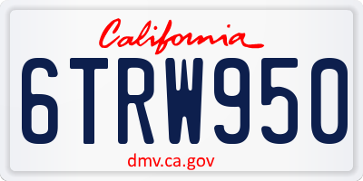 CA license plate 6TRW950