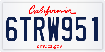 CA license plate 6TRW951