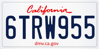 CA license plate 6TRW955