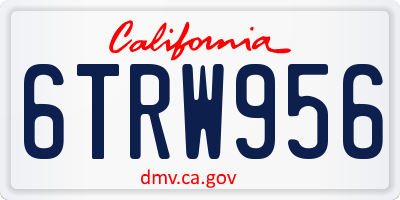 CA license plate 6TRW956