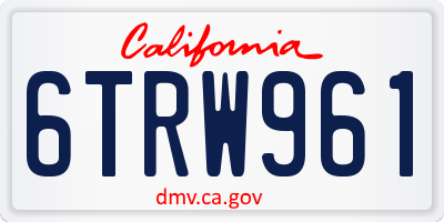 CA license plate 6TRW961