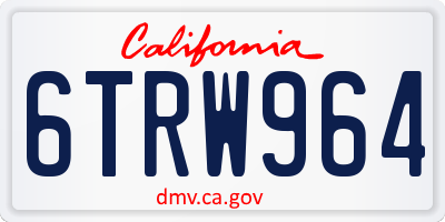 CA license plate 6TRW964