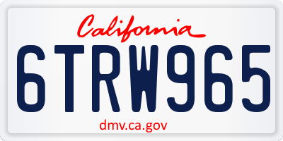 CA license plate 6TRW965