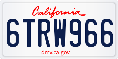 CA license plate 6TRW966