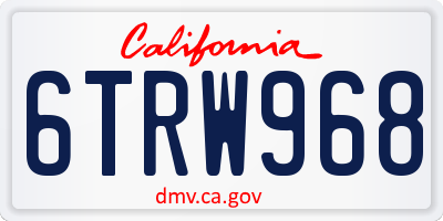 CA license plate 6TRW968