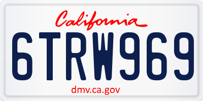 CA license plate 6TRW969