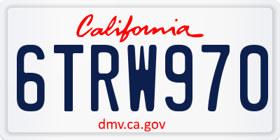 CA license plate 6TRW970