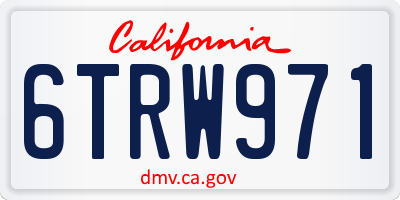 CA license plate 6TRW971