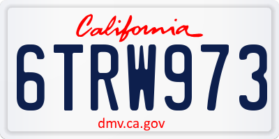 CA license plate 6TRW973