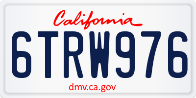 CA license plate 6TRW976