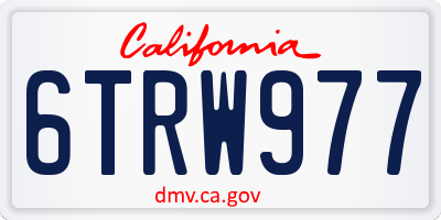 CA license plate 6TRW977