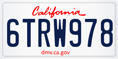 CA license plate 6TRW978