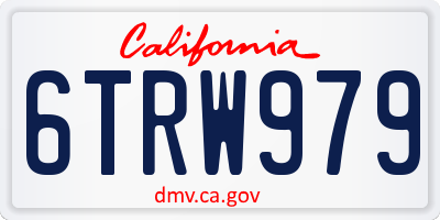 CA license plate 6TRW979