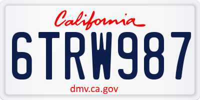 CA license plate 6TRW987