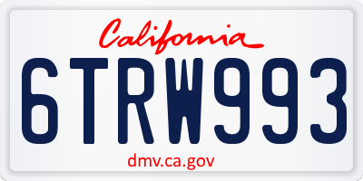 CA license plate 6TRW993