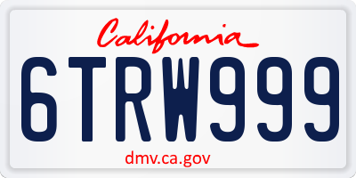 CA license plate 6TRW999