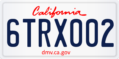 CA license plate 6TRX002