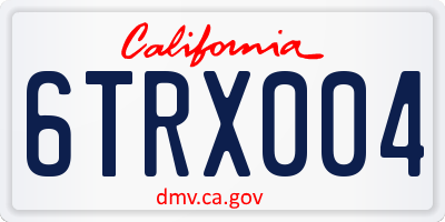 CA license plate 6TRX004