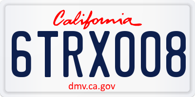 CA license plate 6TRX008