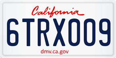 CA license plate 6TRX009