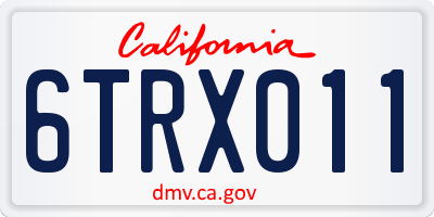 CA license plate 6TRX011