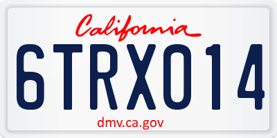 CA license plate 6TRX014