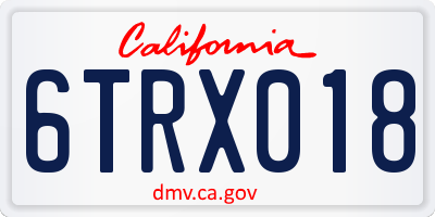 CA license plate 6TRX018