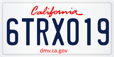 CA license plate 6TRX019