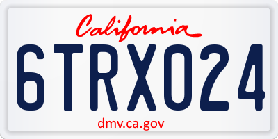CA license plate 6TRX024