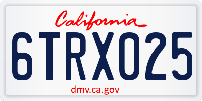 CA license plate 6TRX025