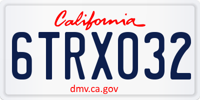 CA license plate 6TRX032