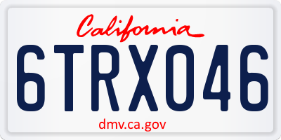 CA license plate 6TRX046