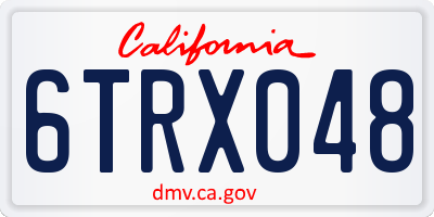 CA license plate 6TRX048