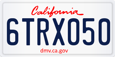 CA license plate 6TRX050