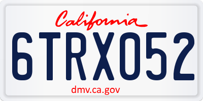 CA license plate 6TRX052