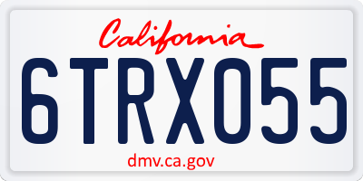 CA license plate 6TRX055