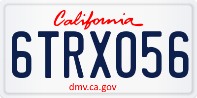 CA license plate 6TRX056