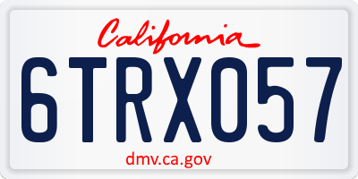 CA license plate 6TRX057