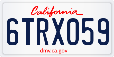 CA license plate 6TRX059
