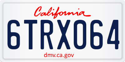 CA license plate 6TRX064