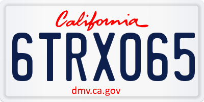 CA license plate 6TRX065