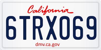 CA license plate 6TRX069