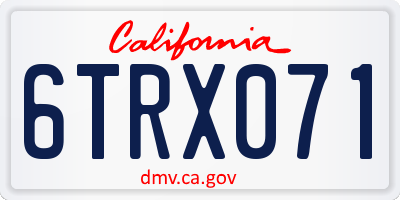 CA license plate 6TRX071