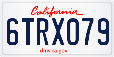 CA license plate 6TRX079