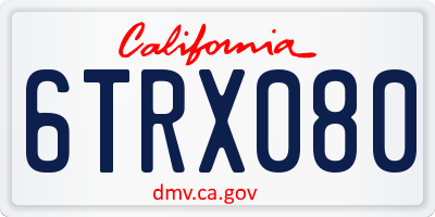 CA license plate 6TRX080