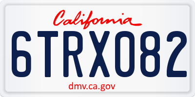 CA license plate 6TRX082