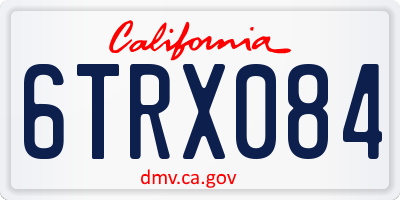 CA license plate 6TRX084