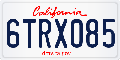 CA license plate 6TRX085